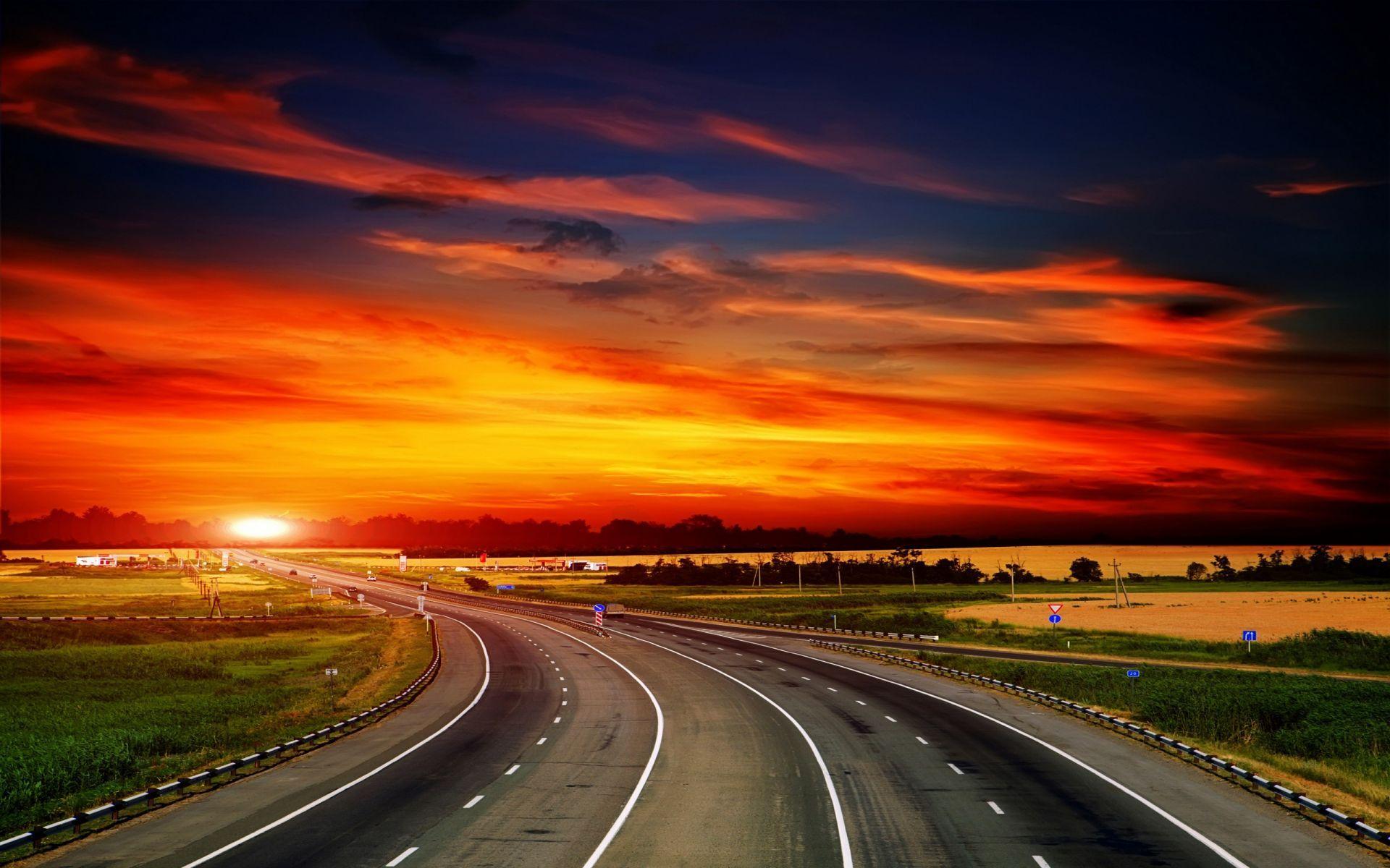 Big Highway With Beautiful Nature. HD Nature Wallpaper for Mobile