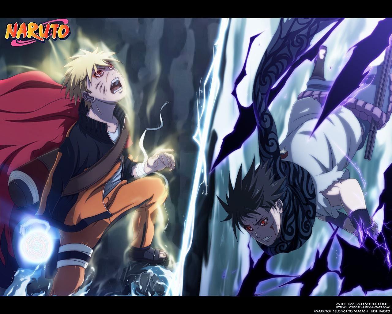 Naruto Uzumaki Sage Mode vs Sasuke HD wallpaper (1280 x 1024 )