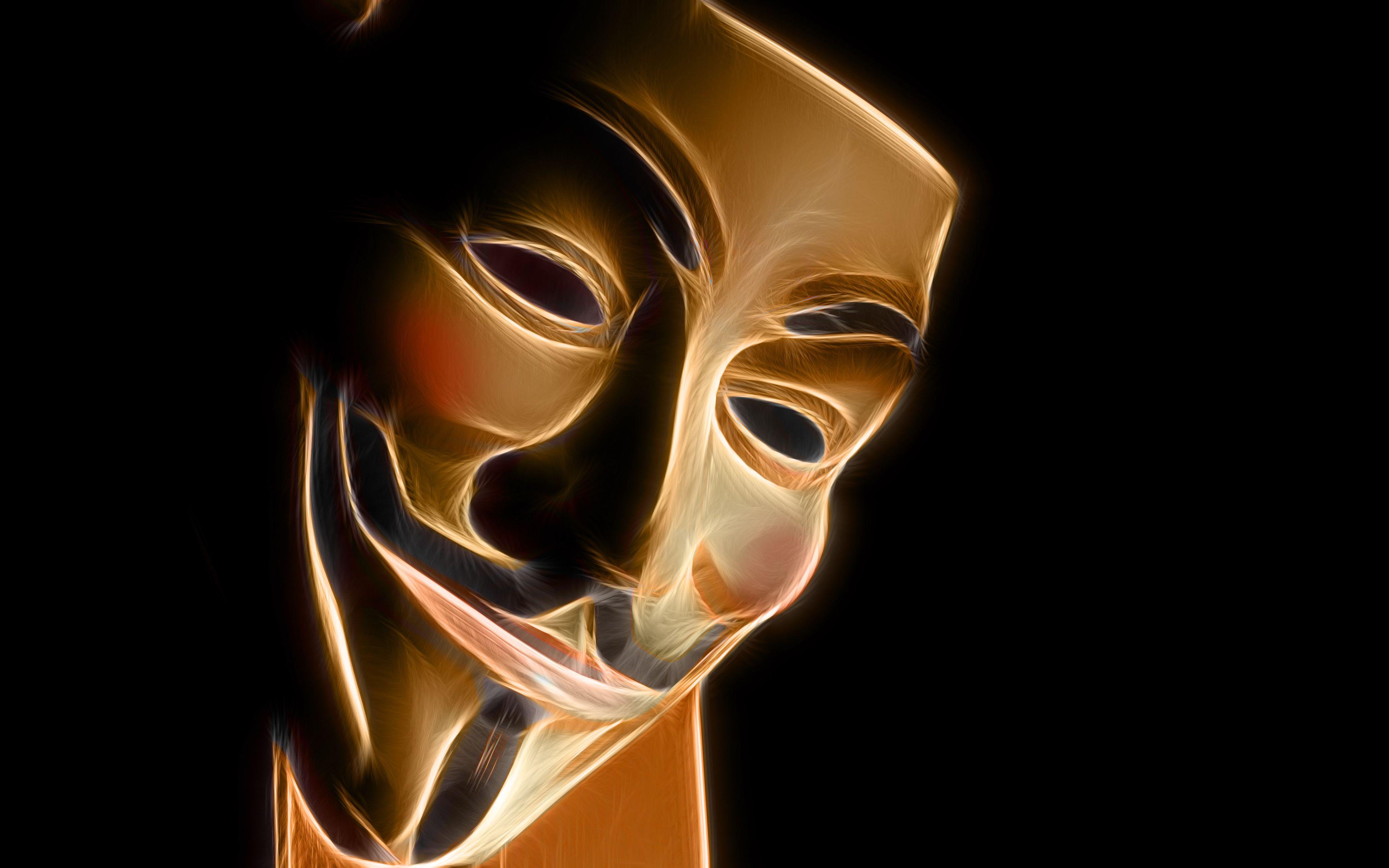 Fractalius, masks, Guy Fawkes, V for Vendetta Wallpaper