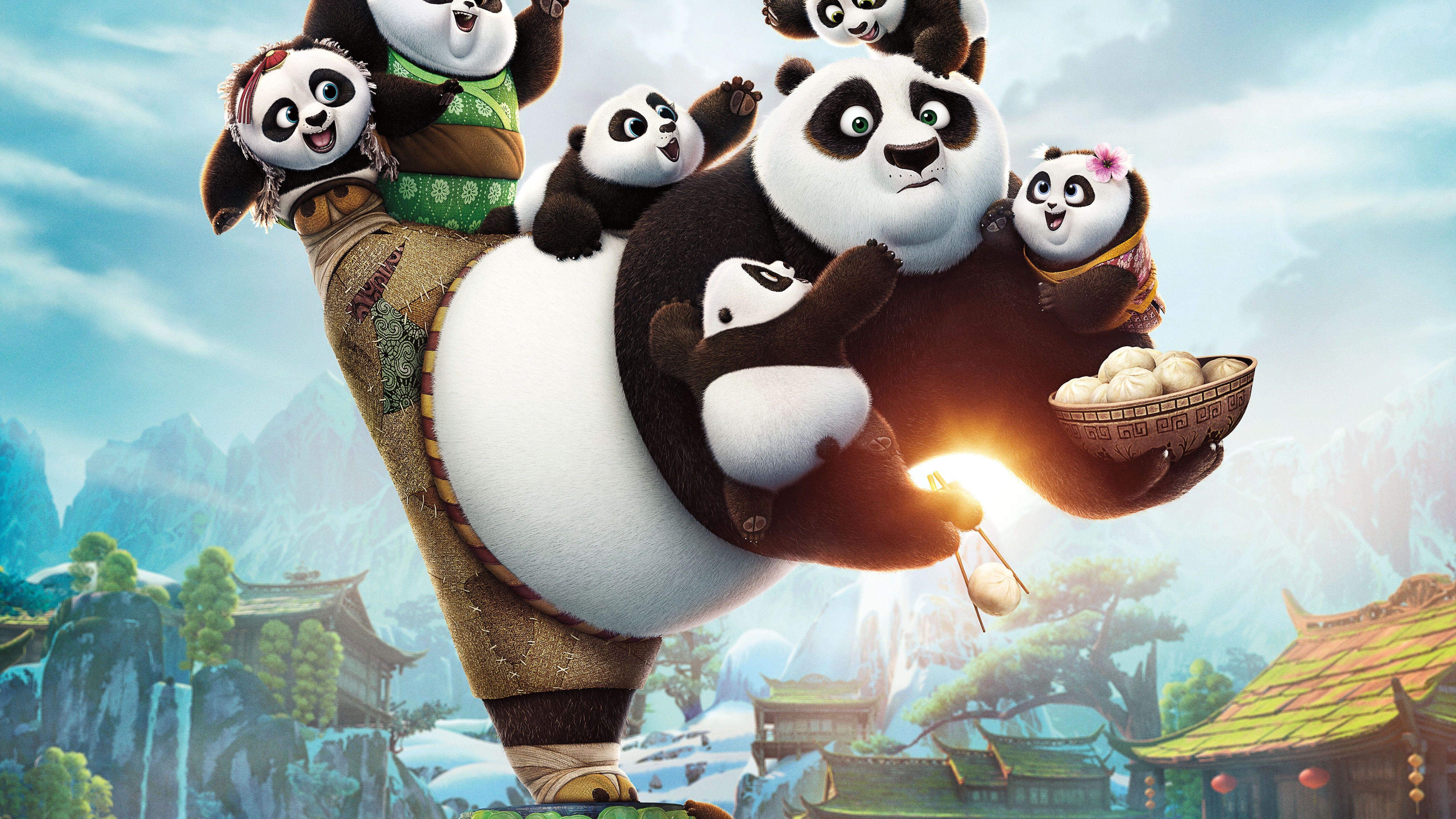 Wallpaper Kung Fu Panda Animation, Po, Pandas, Movies