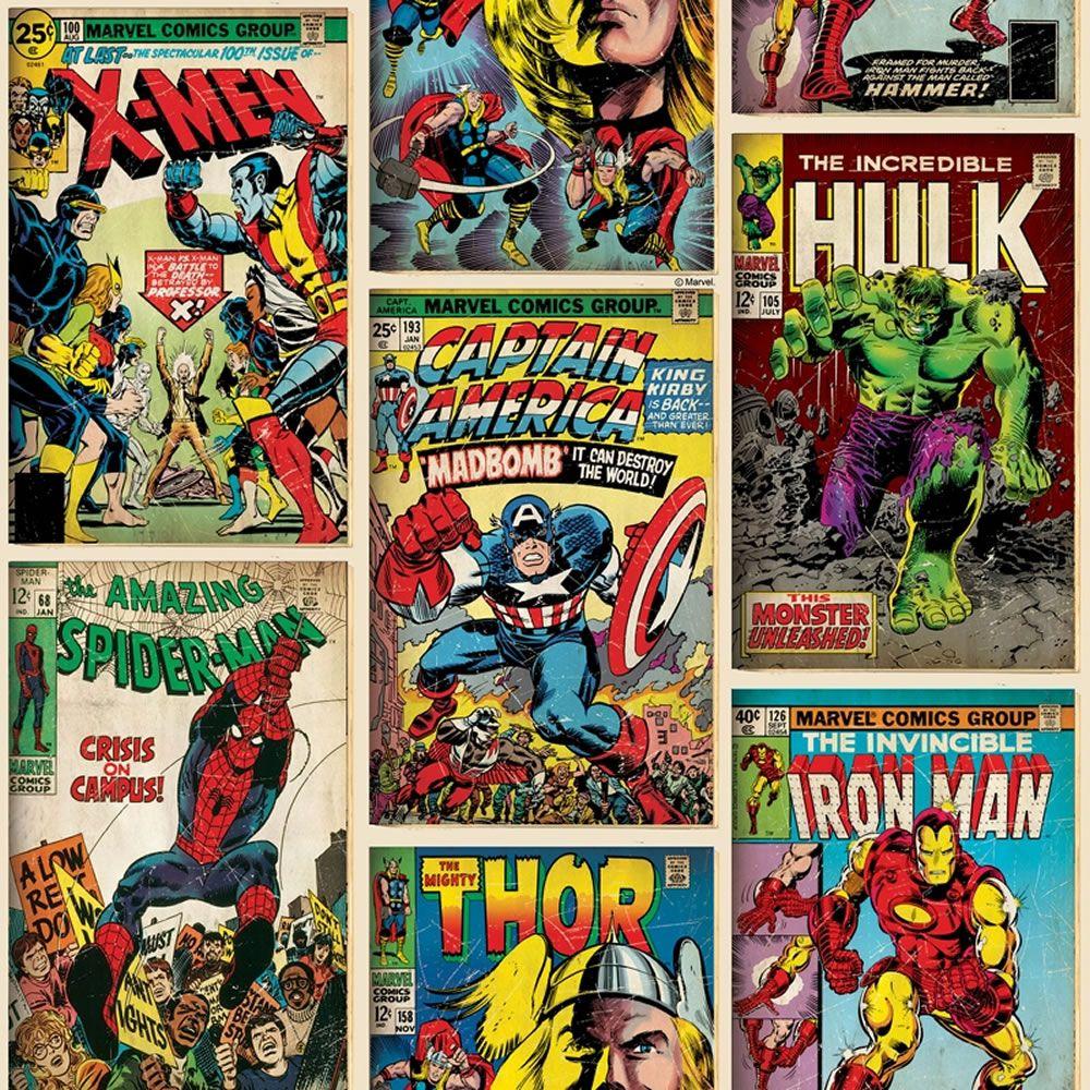 Marvel Superheroes Wallpaper Comic Cover at wilko.com