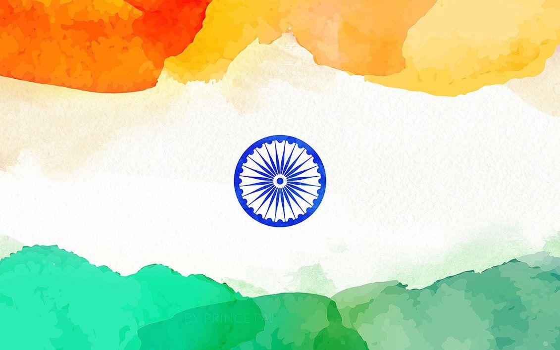 Water Color Indian Flag Wallpaper By Prince Pal