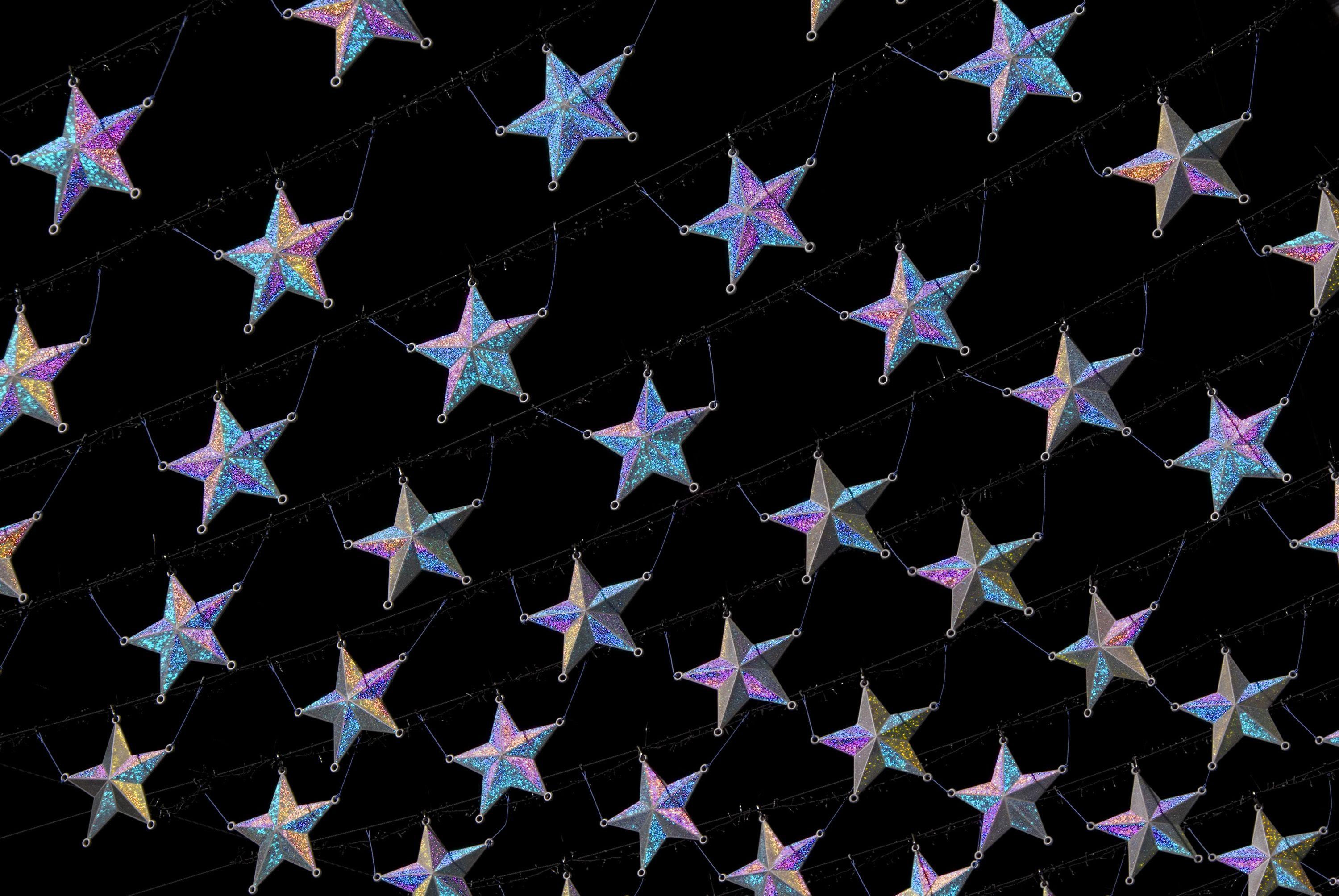 Photo of Christmas star background. Free christmas image