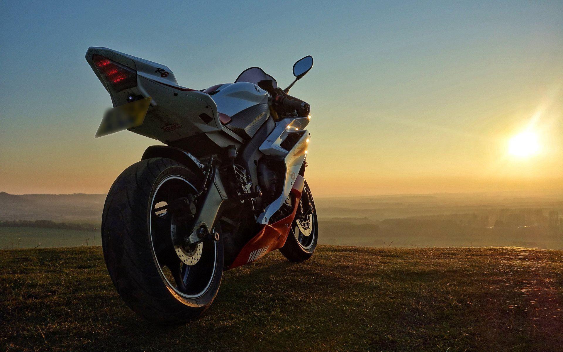 Sunset Yamaha R6. Motorcycle HD Wallpaper