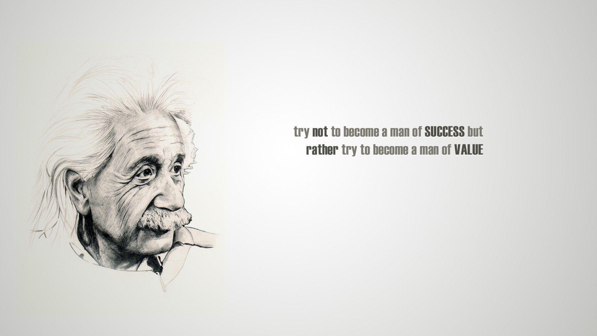 Albert Einstein Famous Quote on Success and Value HD Wallpaper. HD