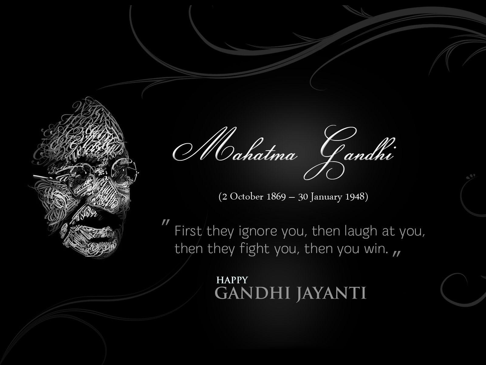 Gandhi Jayanti October 2 HD Success Quotes Wallpaper