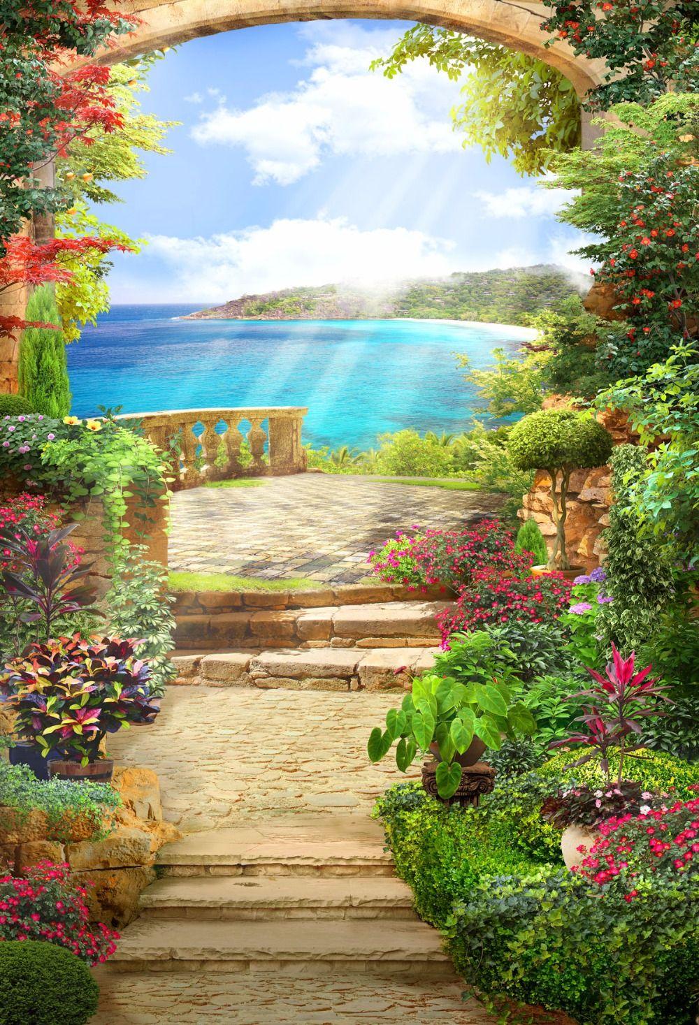 KATE Photo Background 8X8FT Romantic Background Flower Garden