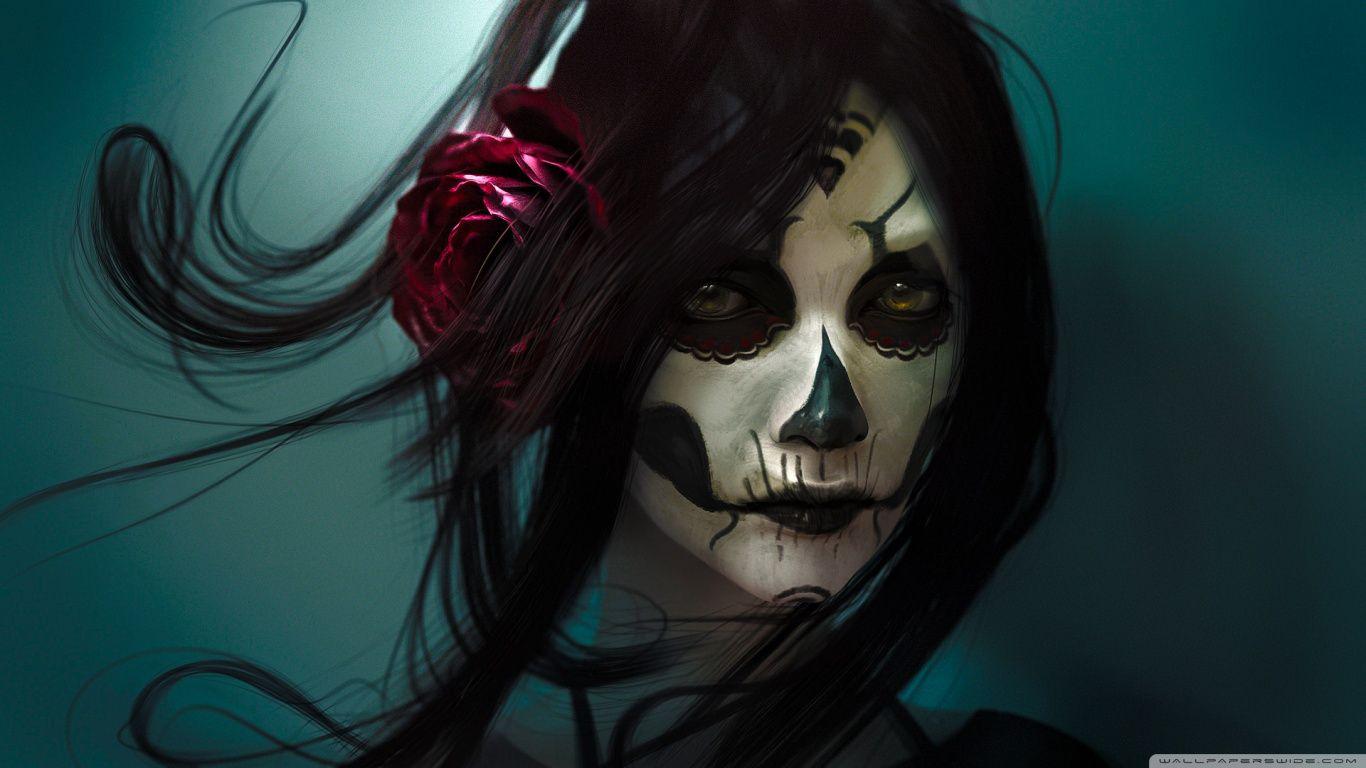 Skull Girl ❤ 4K HD Desktop Wallpaper for 4K Ultra HD TV • Wide