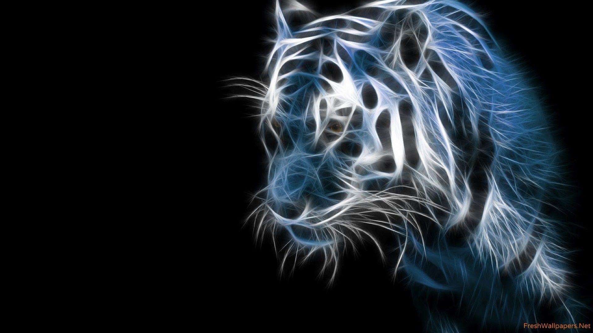 white tiger 4d wallpaper