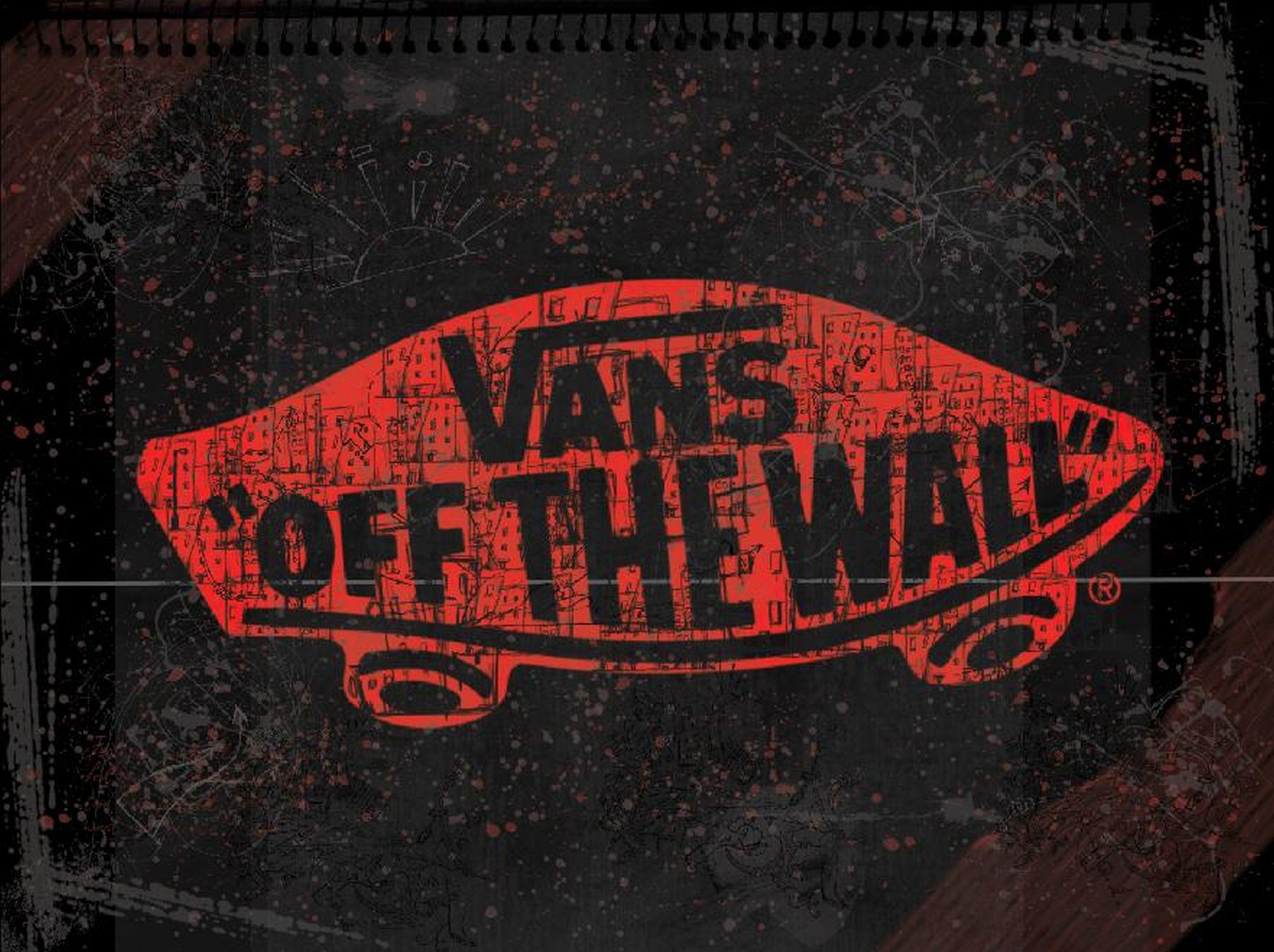 Red Vans Off The Wall Skateboarding Logo Dark Background HD