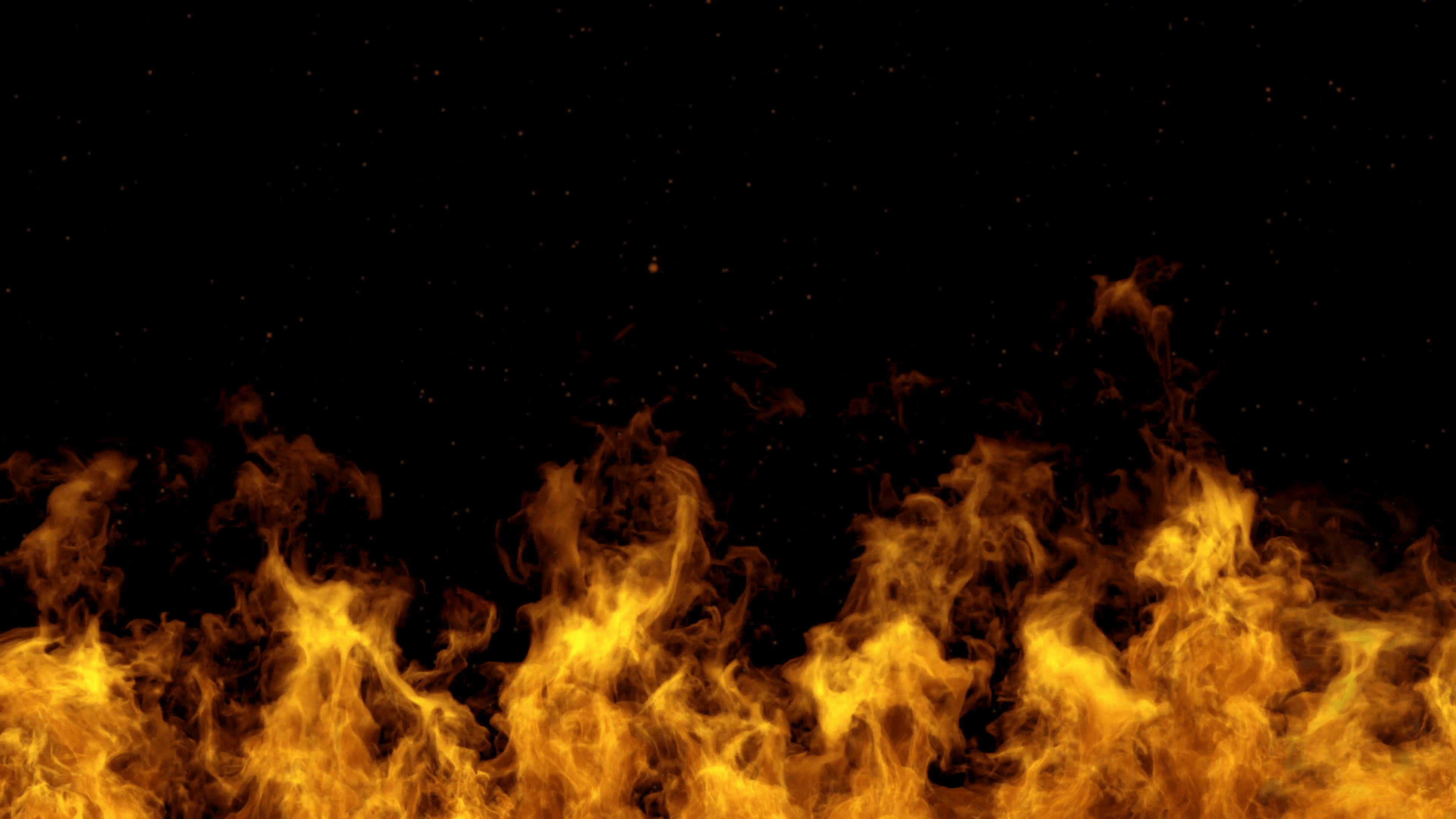 4K Detailed fire background seamless loop, ultra HD , slow motion