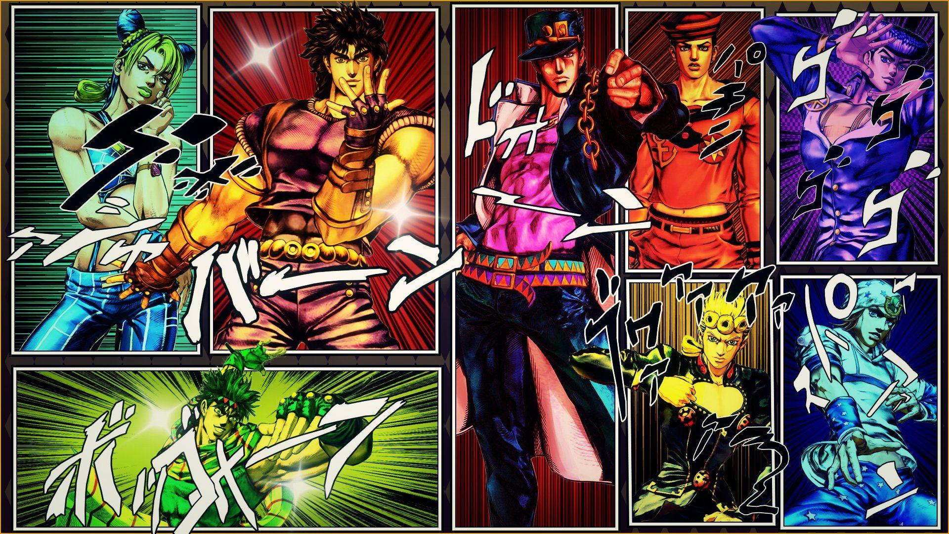 Download Caption: Iconic Jojo Pose in Action Wallpaper