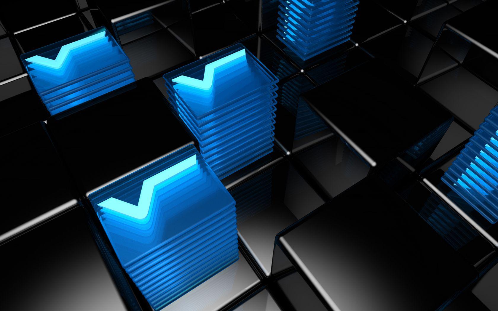 3D Blue And Black Wallpaper PC Wallpaper