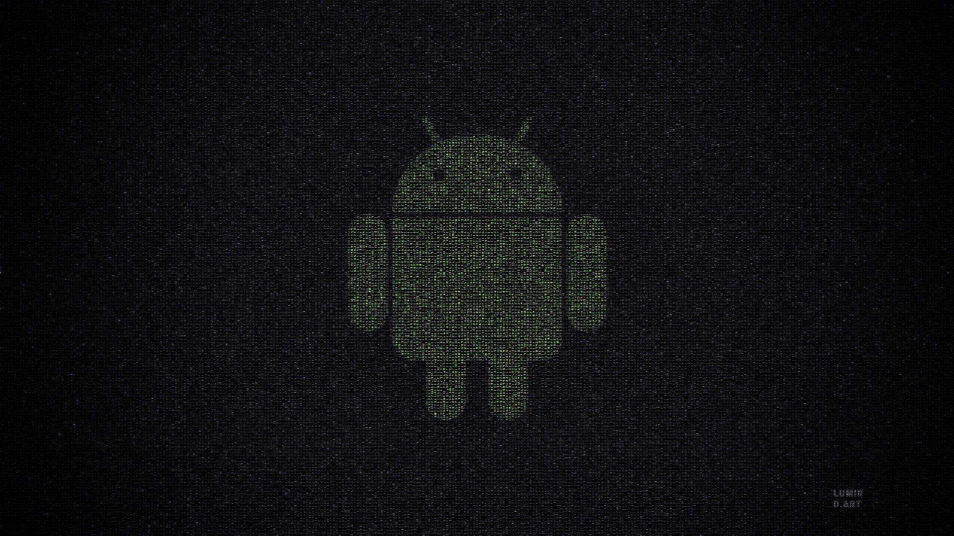 Green Black Android Logo Wallpaper HD Green Black Android