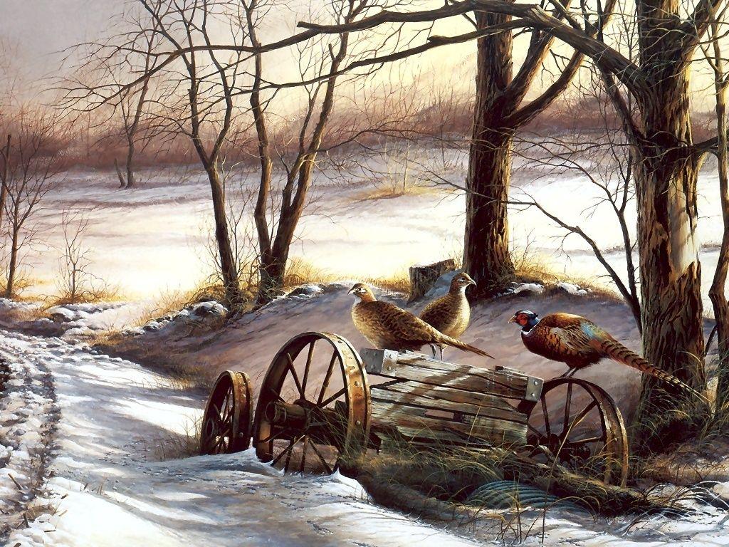 Terry Redlin painting abstract Art bird painting snow Terry Redlin