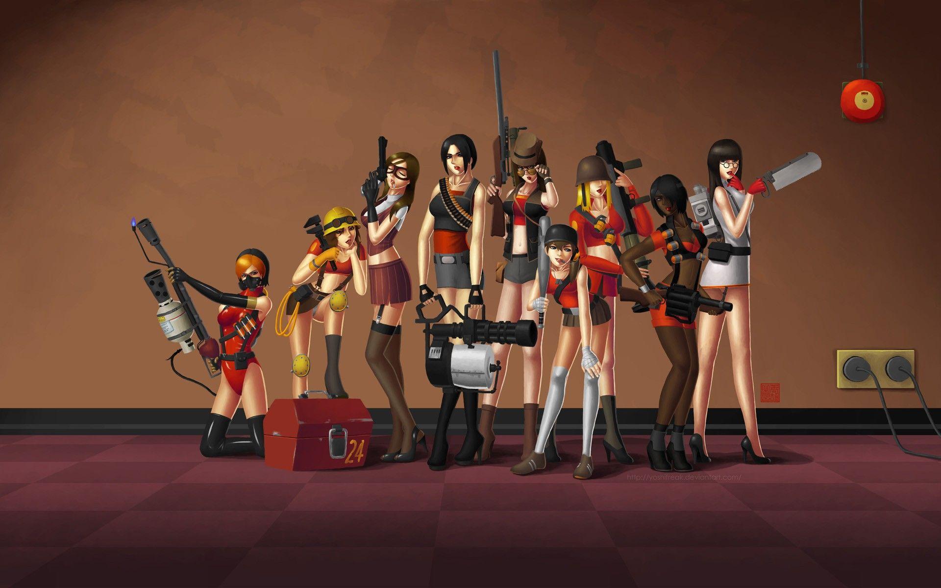 Team Fortress 2 Girls Team Full HD Wallpapers and Backgrounds Image