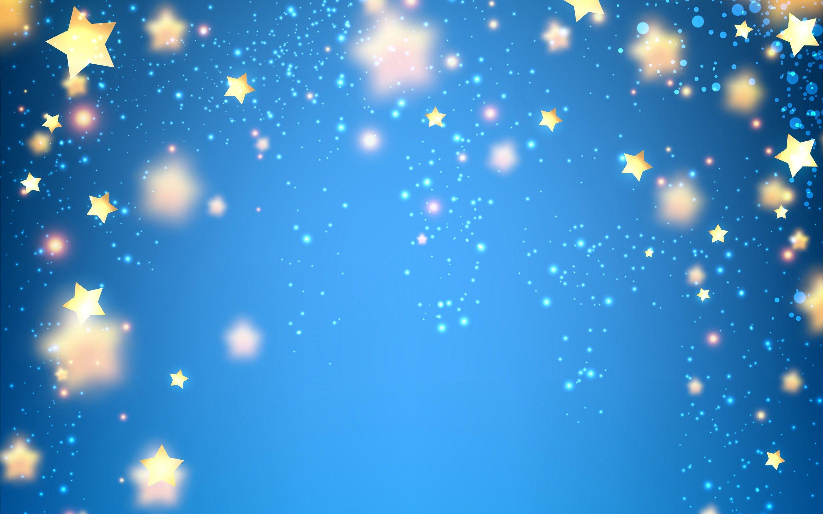 Wallpaper Blue background, Stars, Luminous, 4K, Abstract