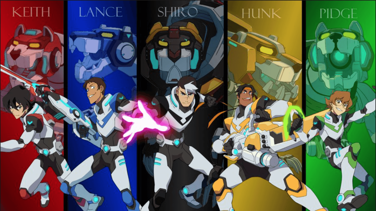 Keith, Lance, Shiro, Hunk and Pidge the Paladins of Voltron