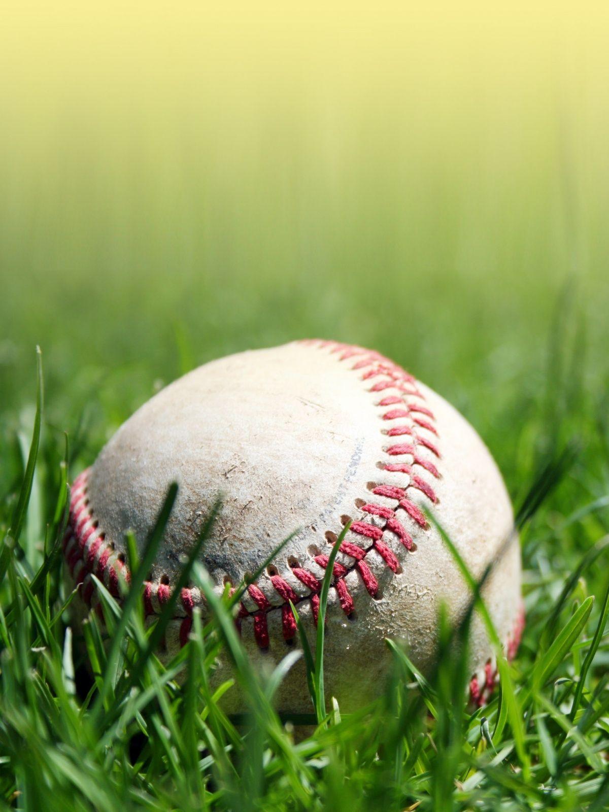 Baseball And Grass Mobile Wallpaper