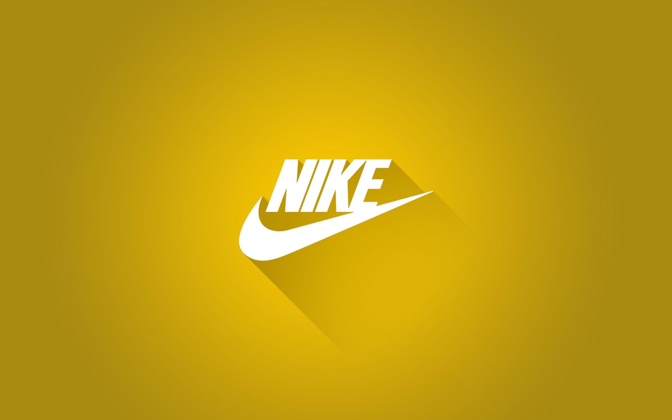 HD Background Nike Tick Flat Logo Material Design Yellow Shadow