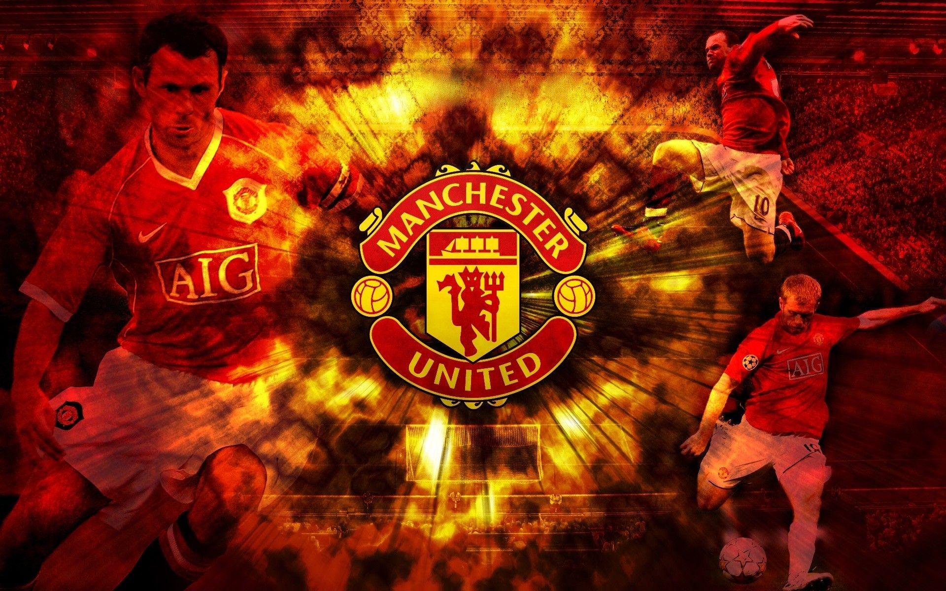 Download desktop wallpaper Logo football team Manchester United