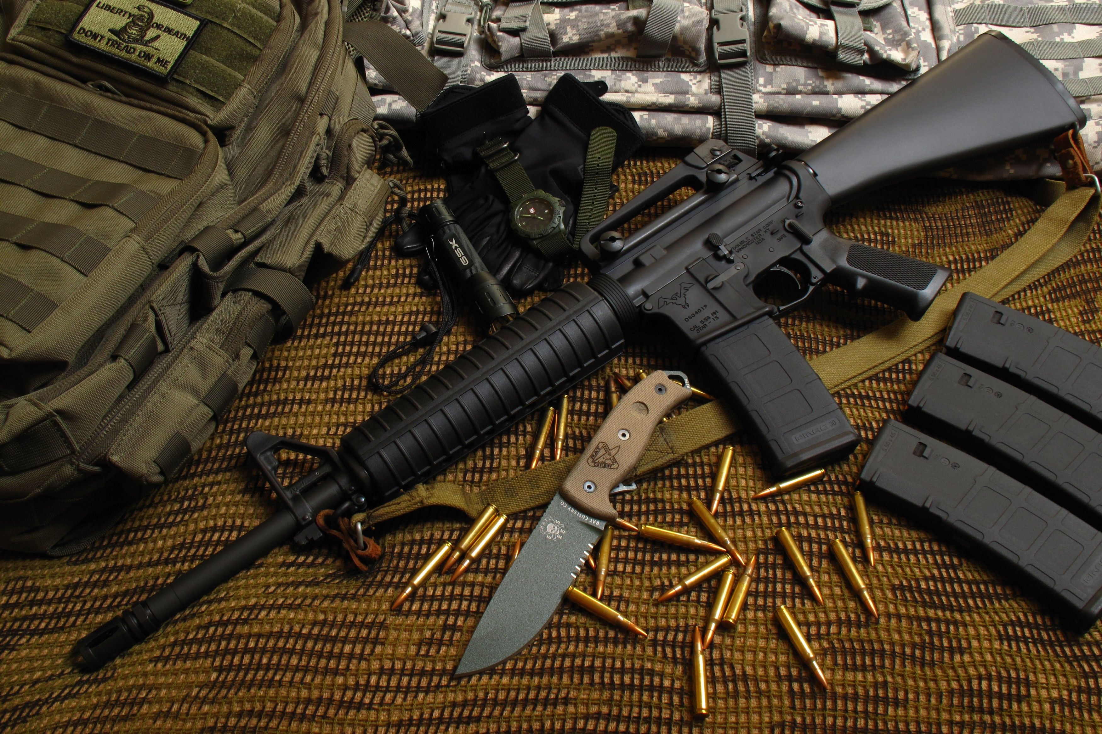 Wallpaper M16 rifle, M16A M4A U.S. Army, bullets, ammunition