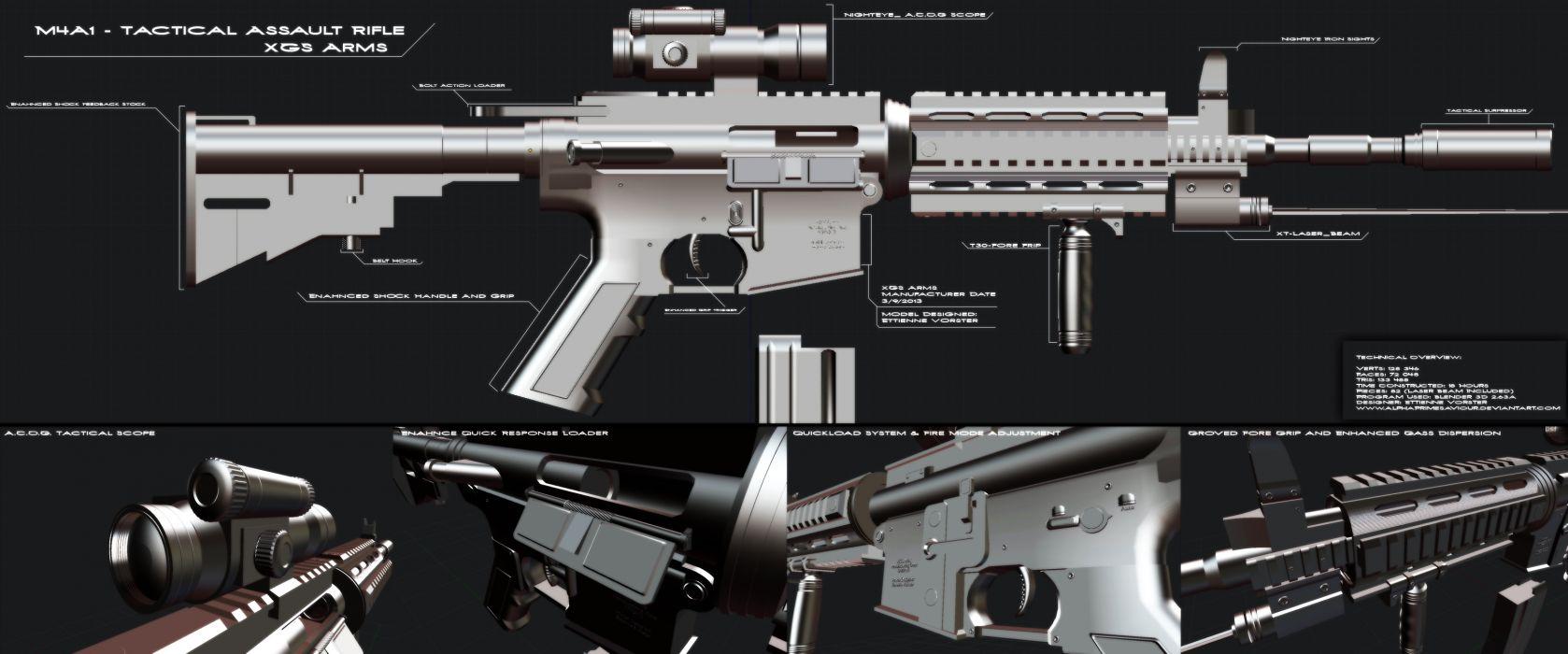 M4A1 weapon gun military rifle police poster y wallpaperx1339