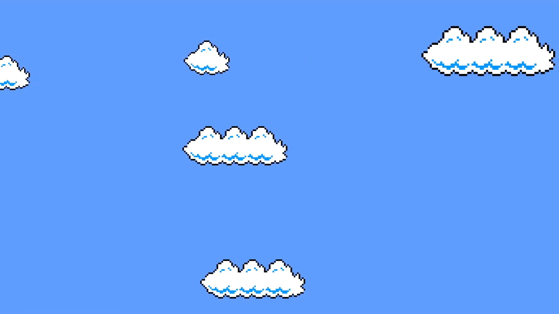 Animation of 1980's Old Arcade Super Mario Bros. Clouds Background