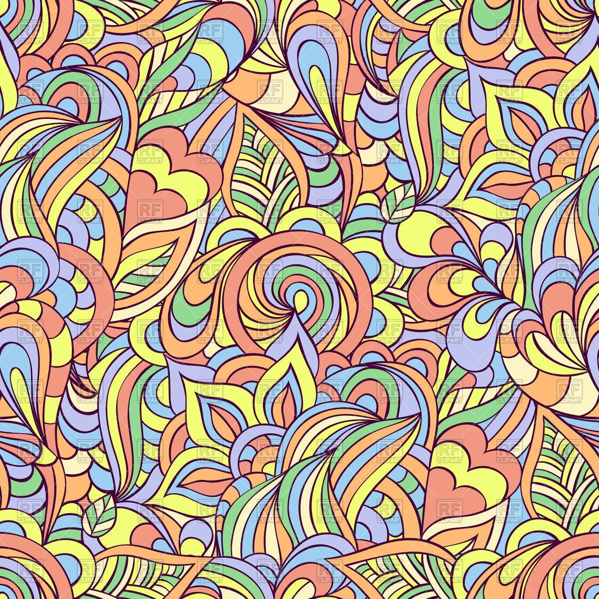 Seamless doodle floral background Vector Illustration of Background