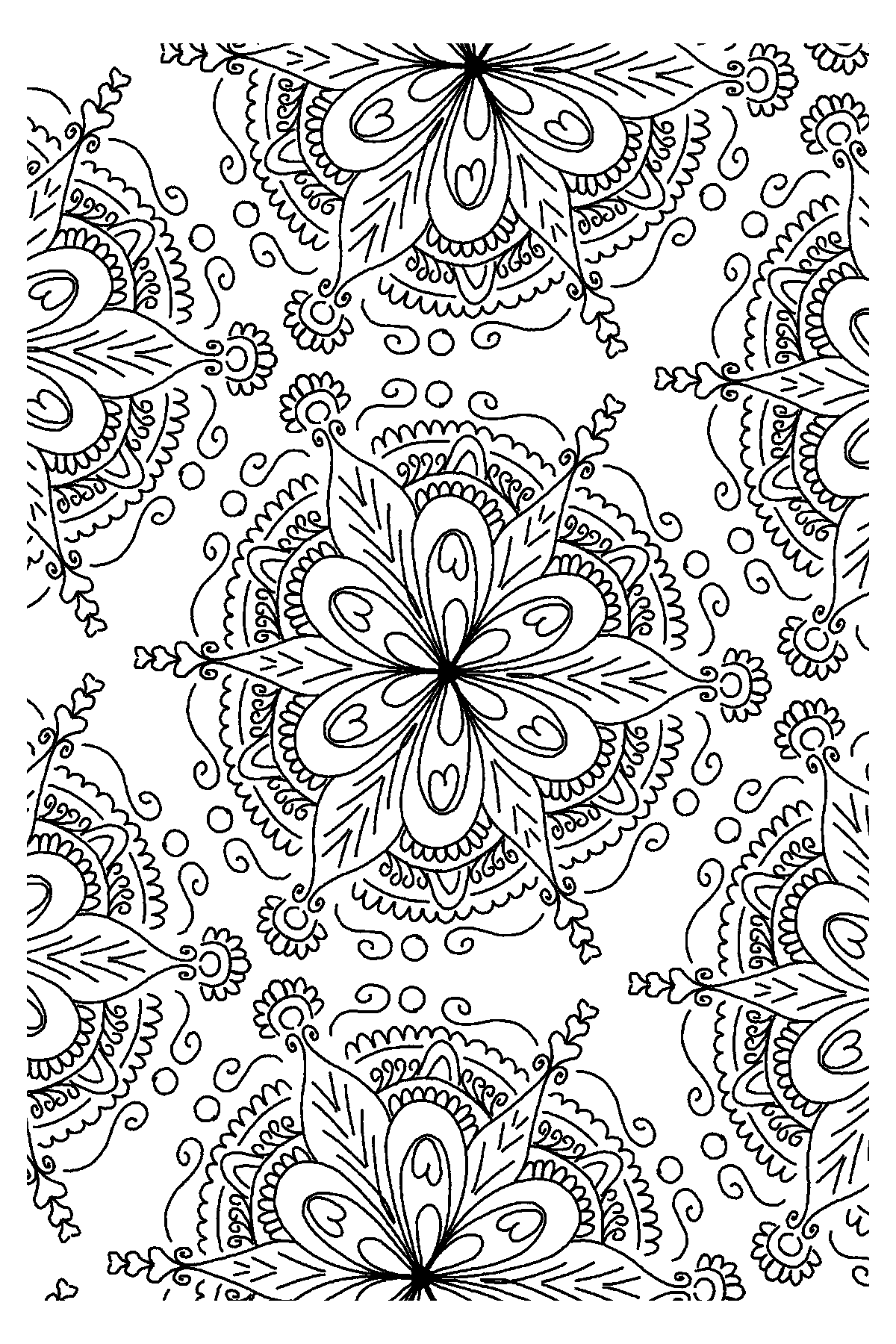 Doodle Flower Background Clear Stamps