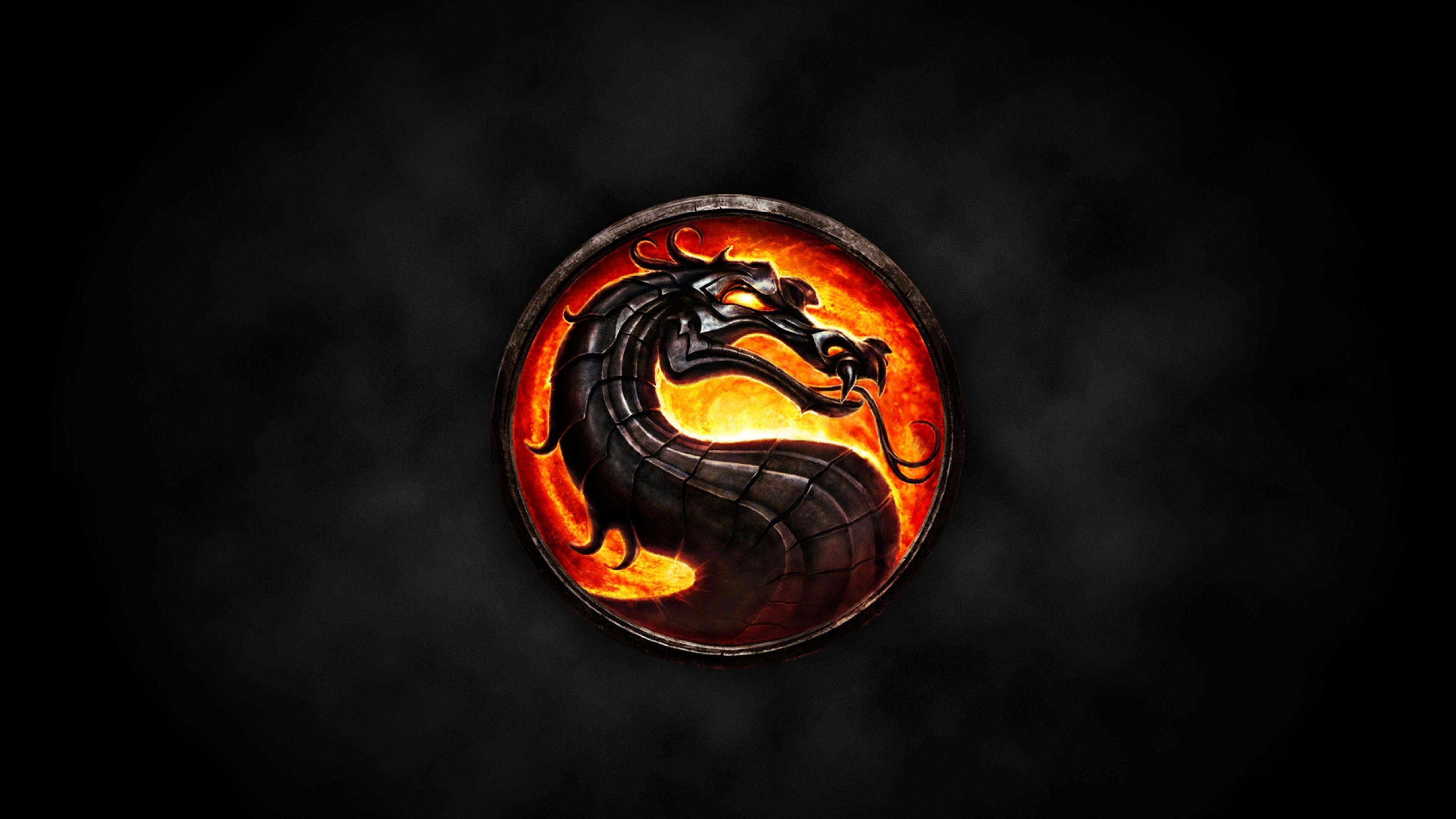 Mortal Kombat Dragon Circle Smoke Fire Logo