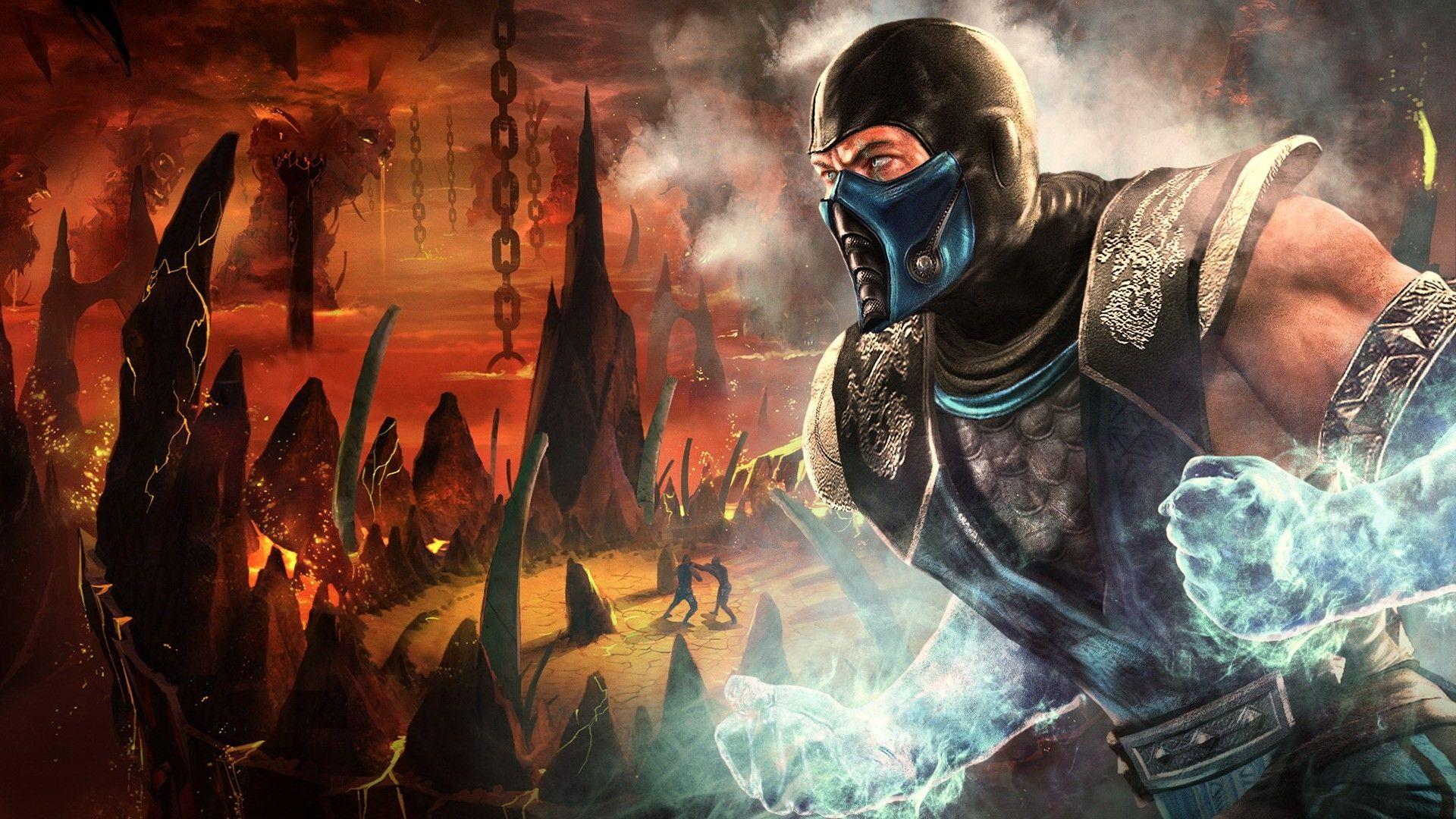Download Wallpaper 1920x1080 mortal kombat, fighter, cold, magic