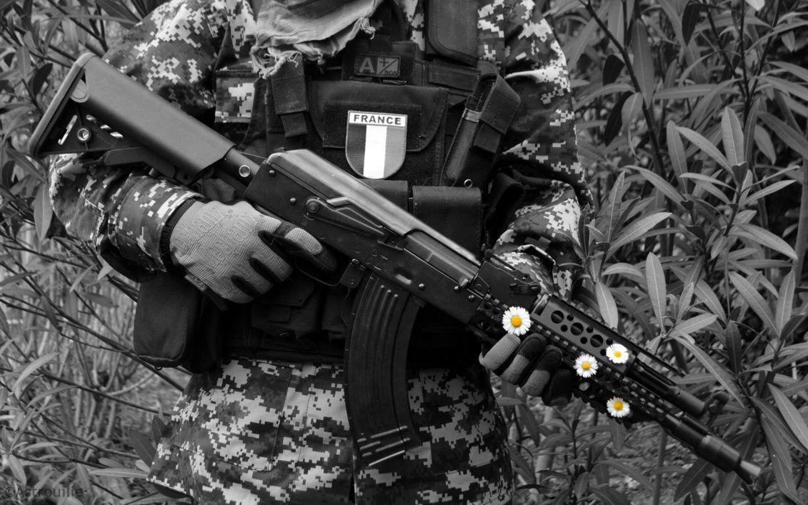 Airsoft Sweetness Into Violence Wallpaper B W