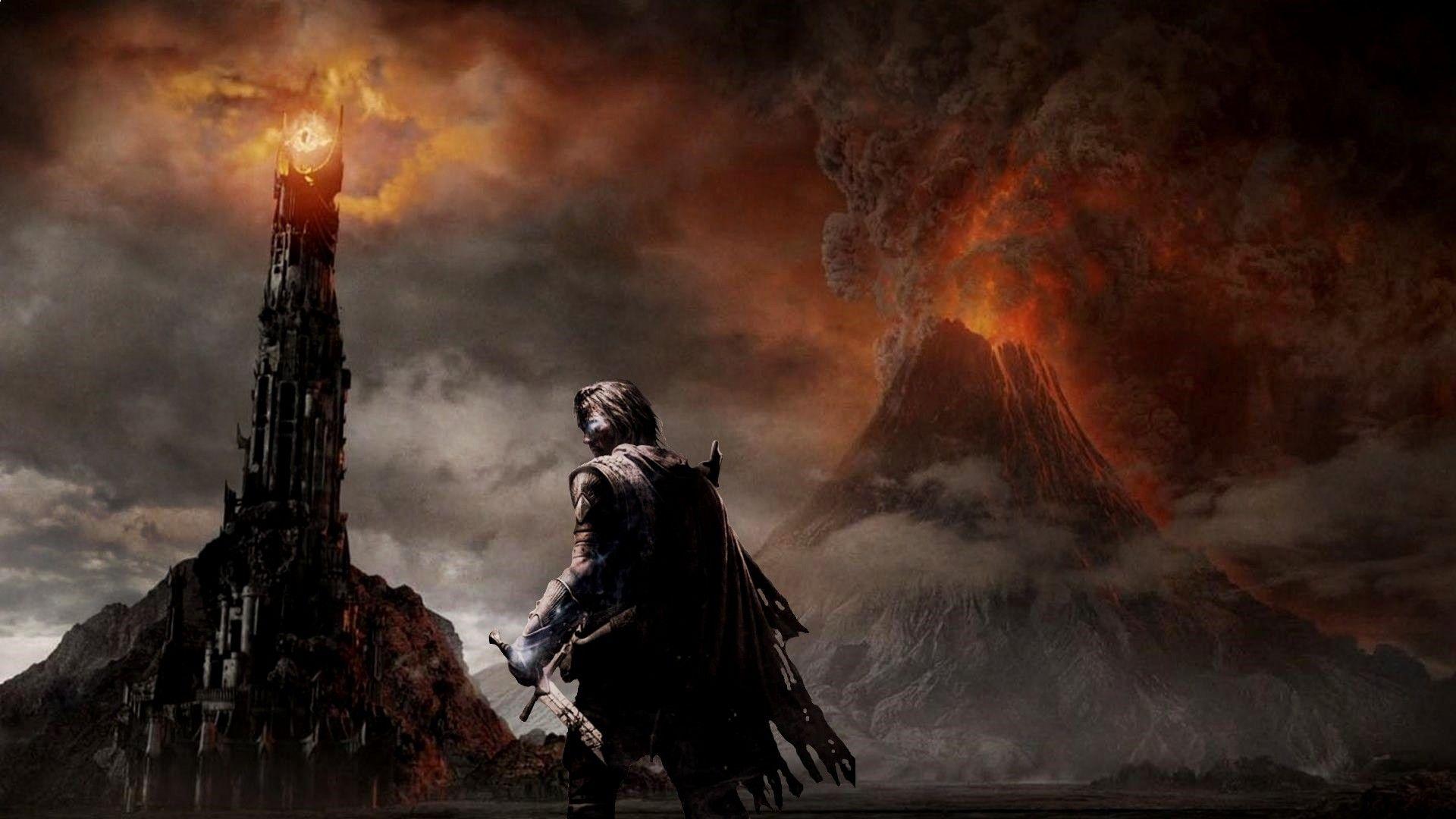Wallpaper, mountains, , The Lord of the Rings, lava
