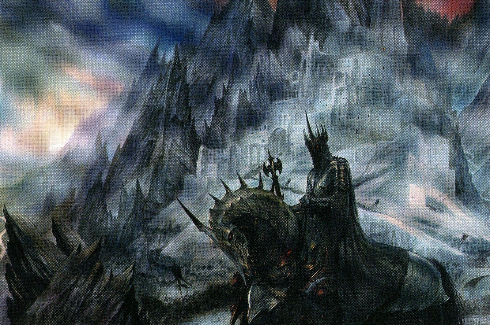 Wallpaper, 1600x1063 px, fantasy art, horse, John Howe, Sauron