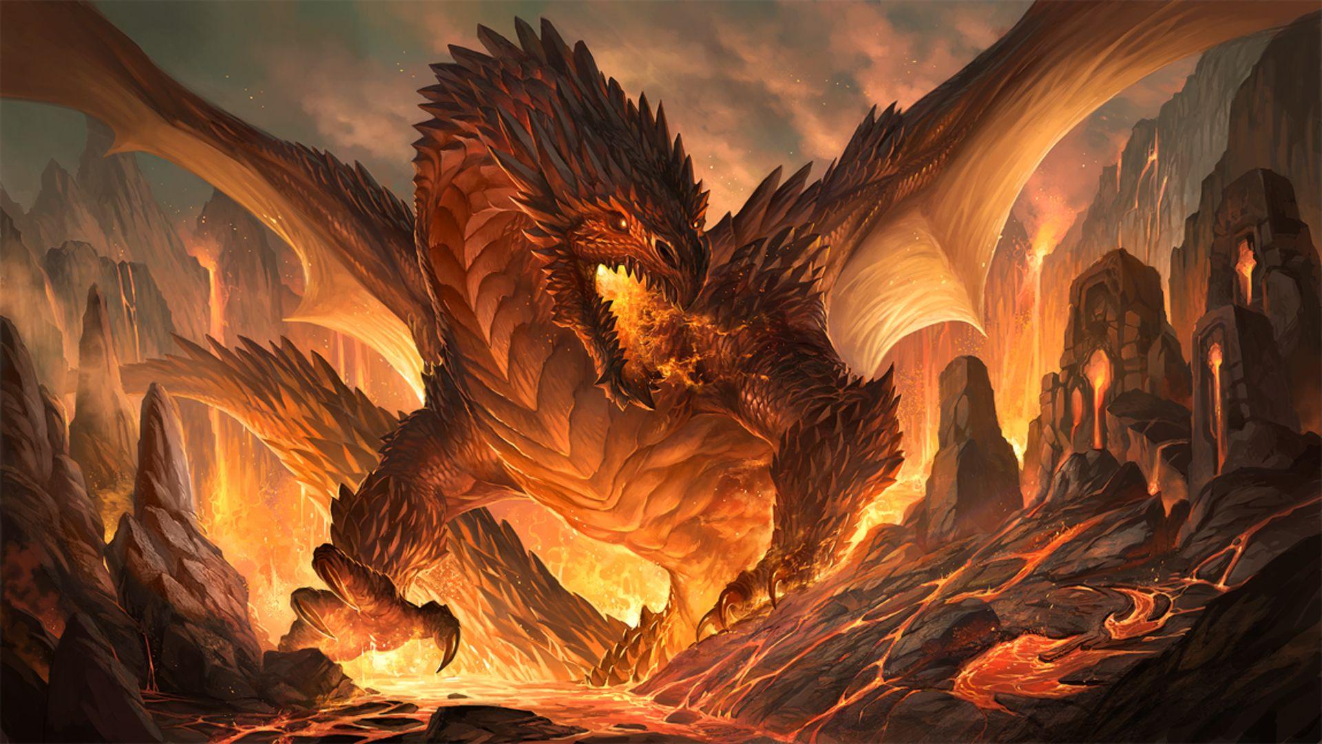 Background Fantasy Dragon Fire Dragon