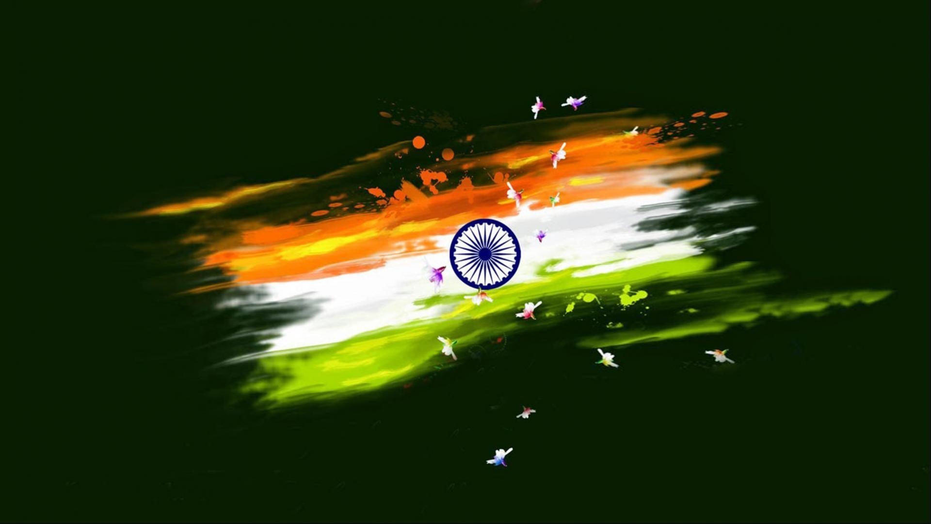 Abstract Paint India Flag for Independence Day Wallpapers in HD 1080P