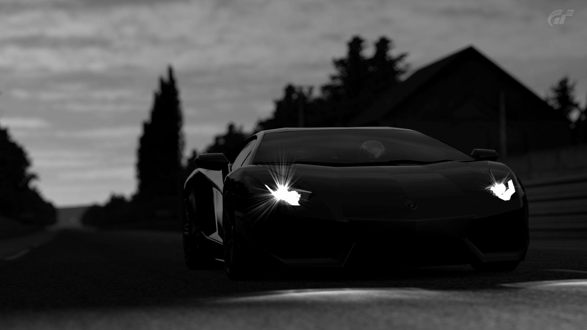 Dark Black Lamborghini Car Wallpaper HD Free Download