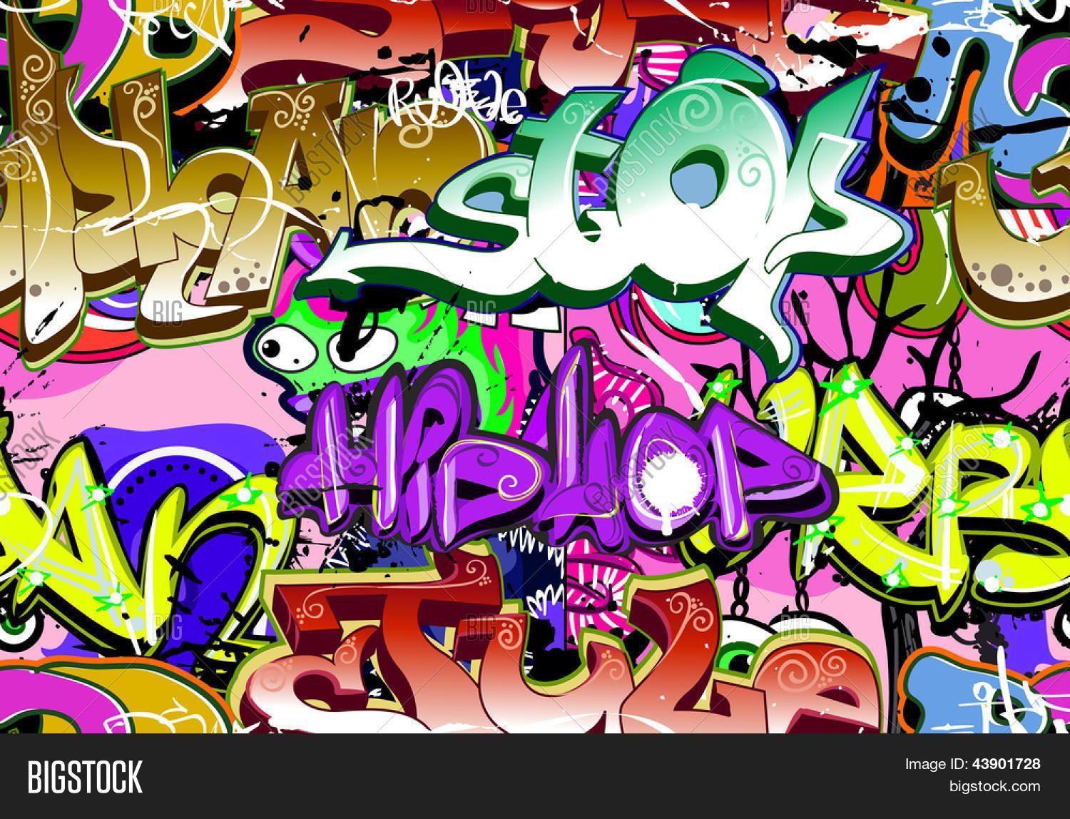 Graffiti Wall. Urban Art Background Image & Photo