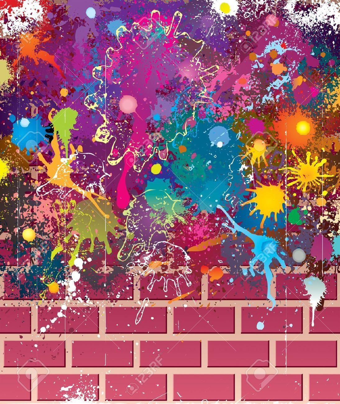 Home Design, Graffiti Brick Wall Background Tropical Large graffiti
