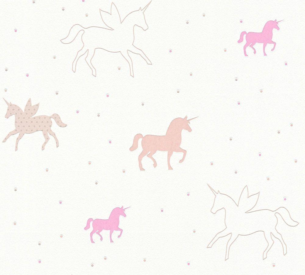 Esprit Kids Wallpaper Unicorn Dotted Rose Glitter 35704 1