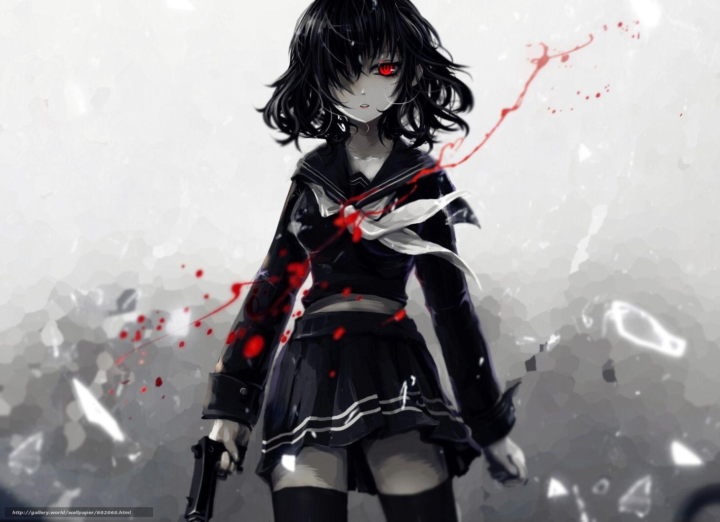 anime girl killing someone