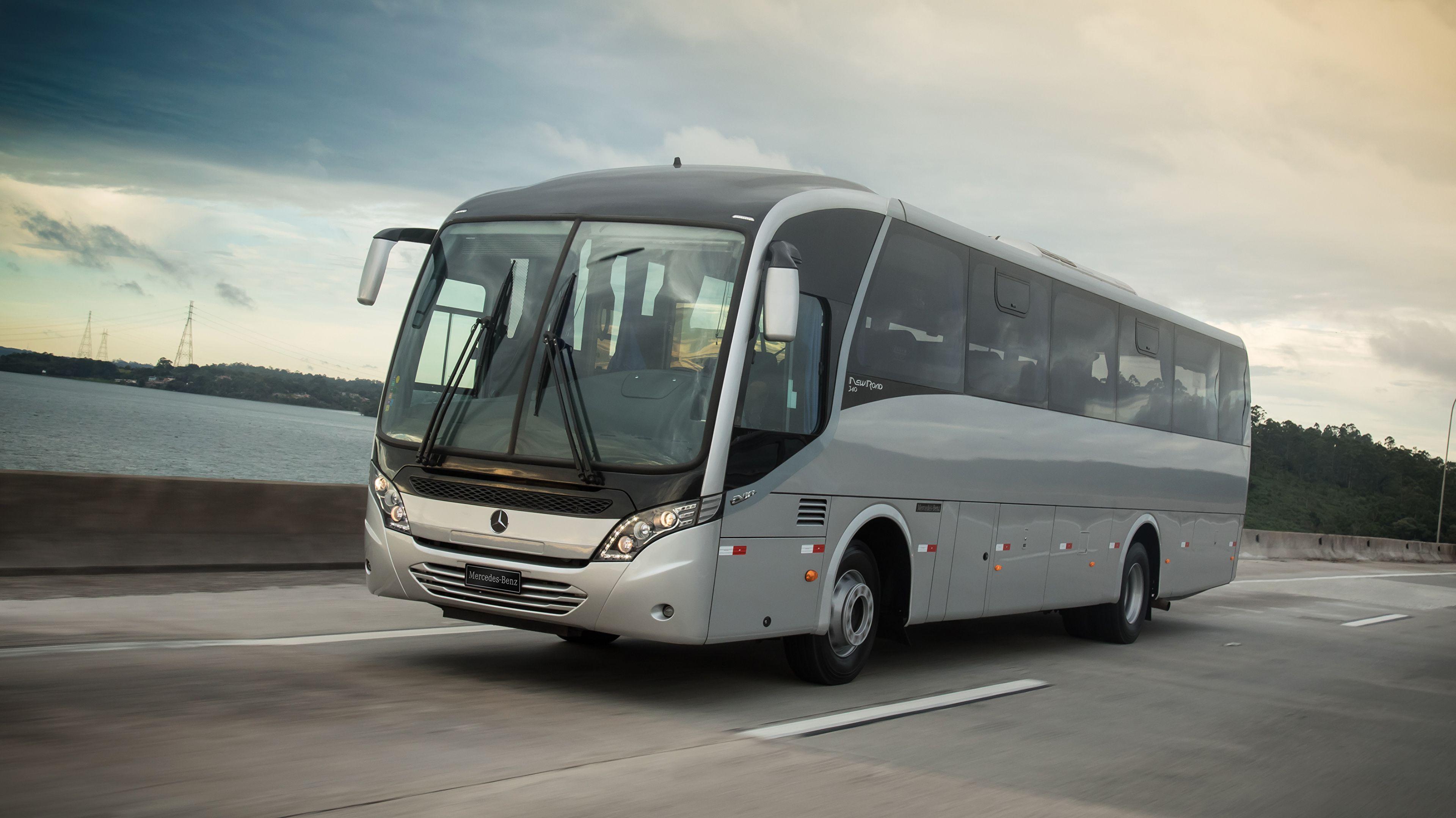 Picture Bus Mercedes Benz OF 1721 Grey Motion Cars 3840x2160