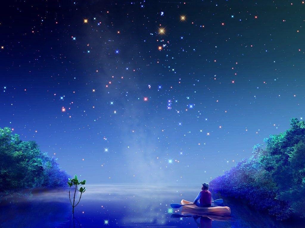 Winter: Evening Night Sky Winter Stars Wallpaper Android for HD 16:9