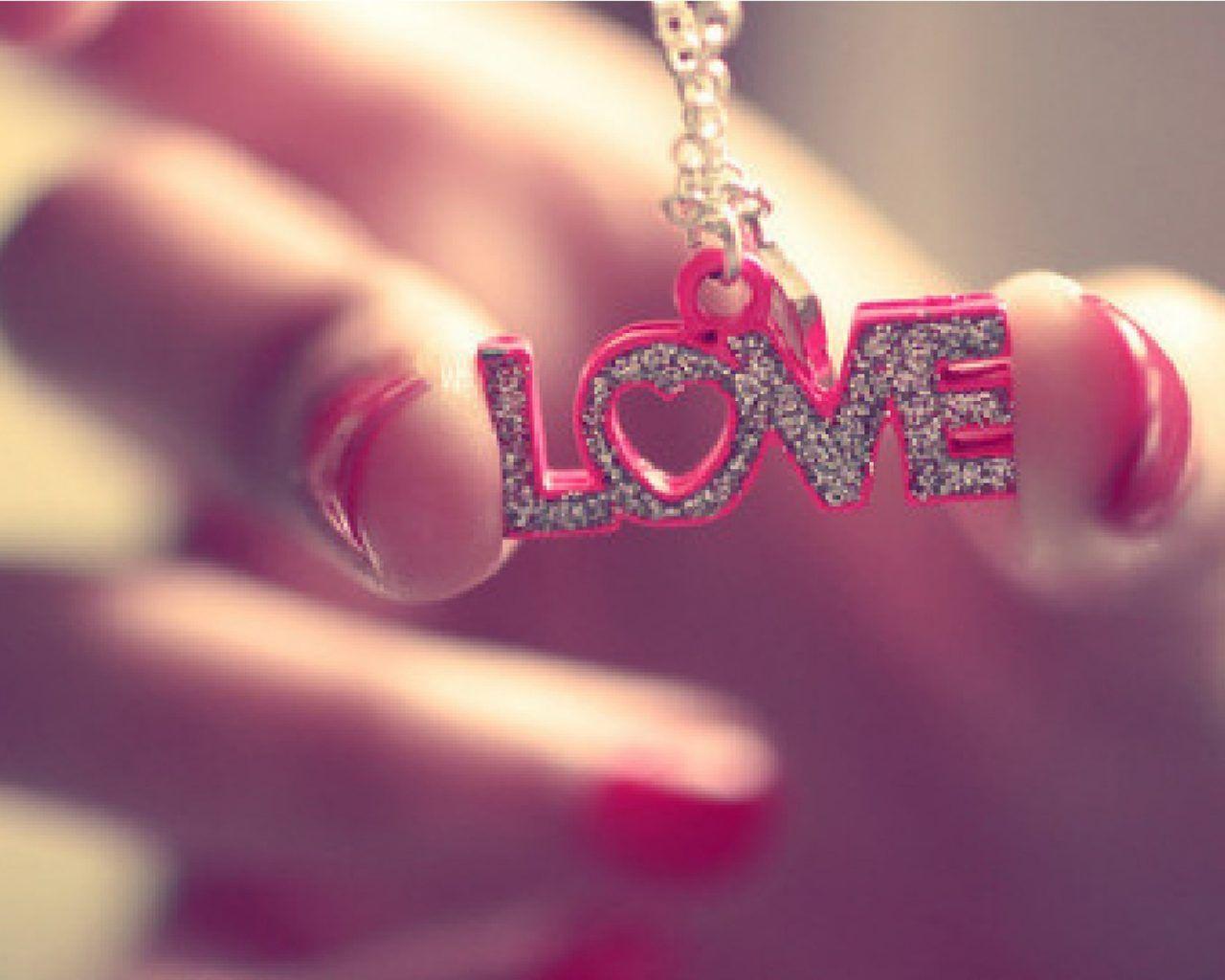 Love Pendant Pink Letters With Heart Association For Love Love