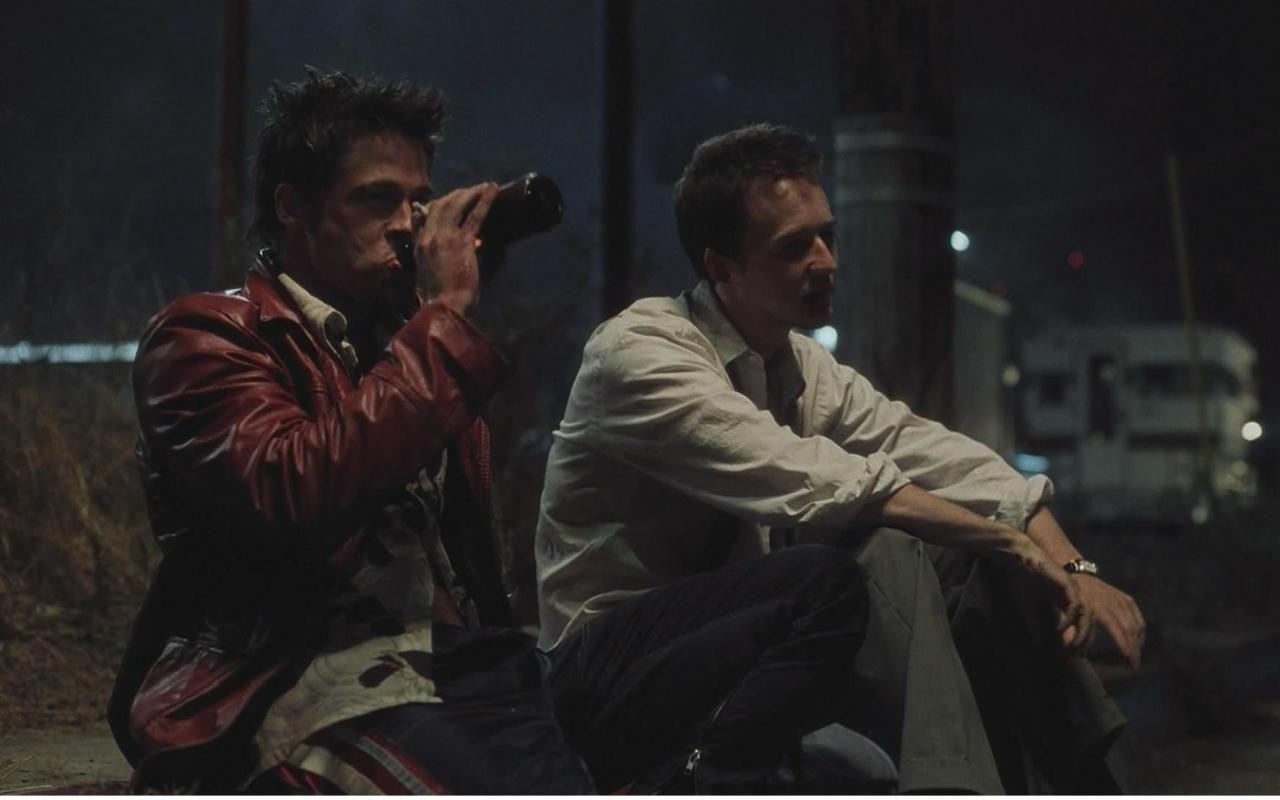 Fight Club, Brad Pitt, Edward Norton, screenshots, Tyler Durden