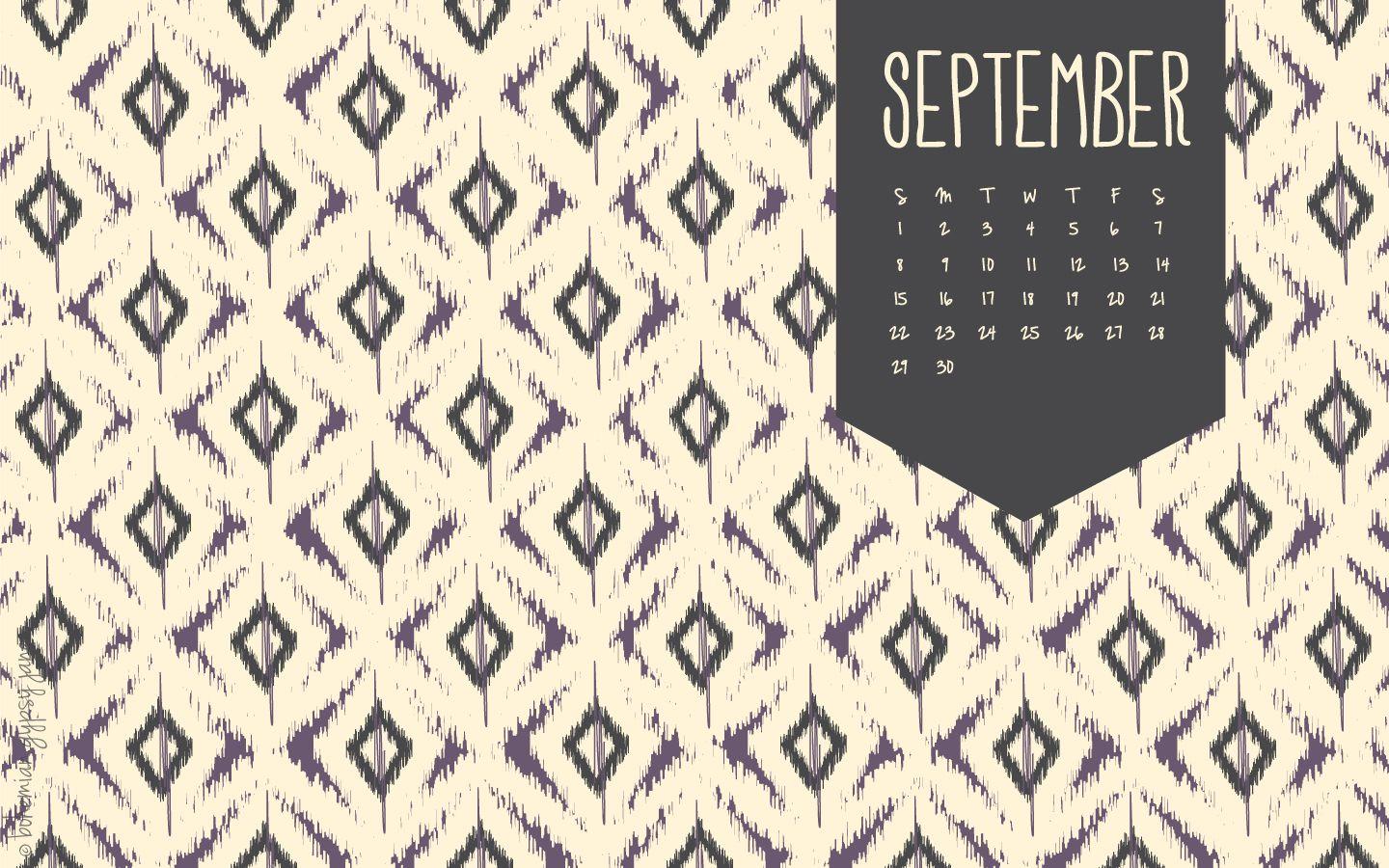 Bohemian Gypsy Jane: September 2013 Desktop Calendar