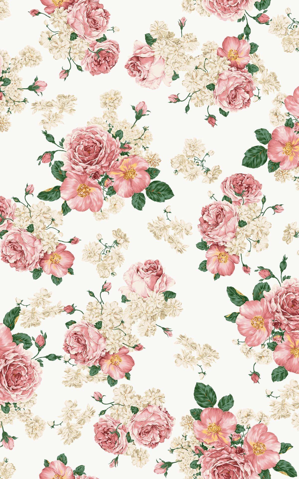 High Res Vintage Pink Flower Wallpaper. Floral wallpaper iphone, Vintage floral wallpaper, Vintage flowers wallpaper