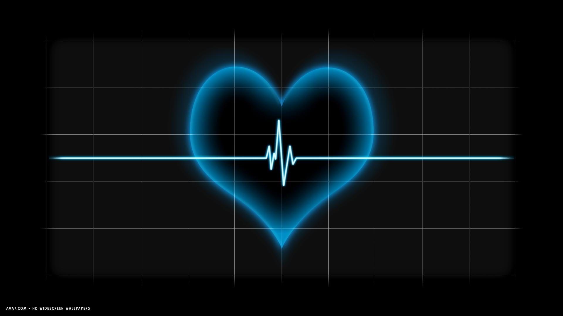 heart beat pulse line blue HD widescreen wallpaper / romantic