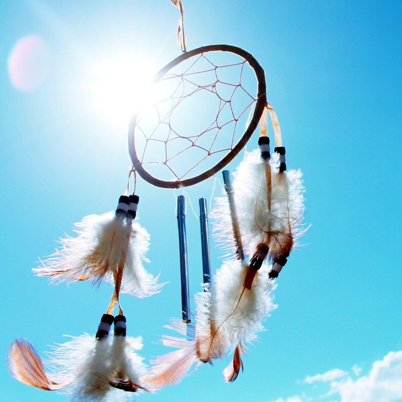 Close up photo of black and white dream catcher HD wallpaper